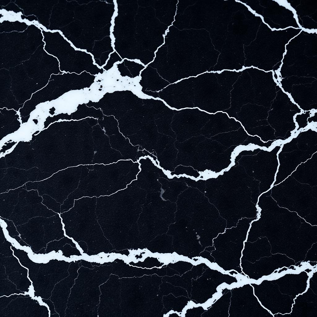 Close-up of Slab Splash porcelain in Nero Marquina look
