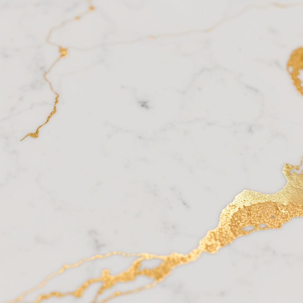 Close-up of Slab Splash porcelain in Calacatta Gold look